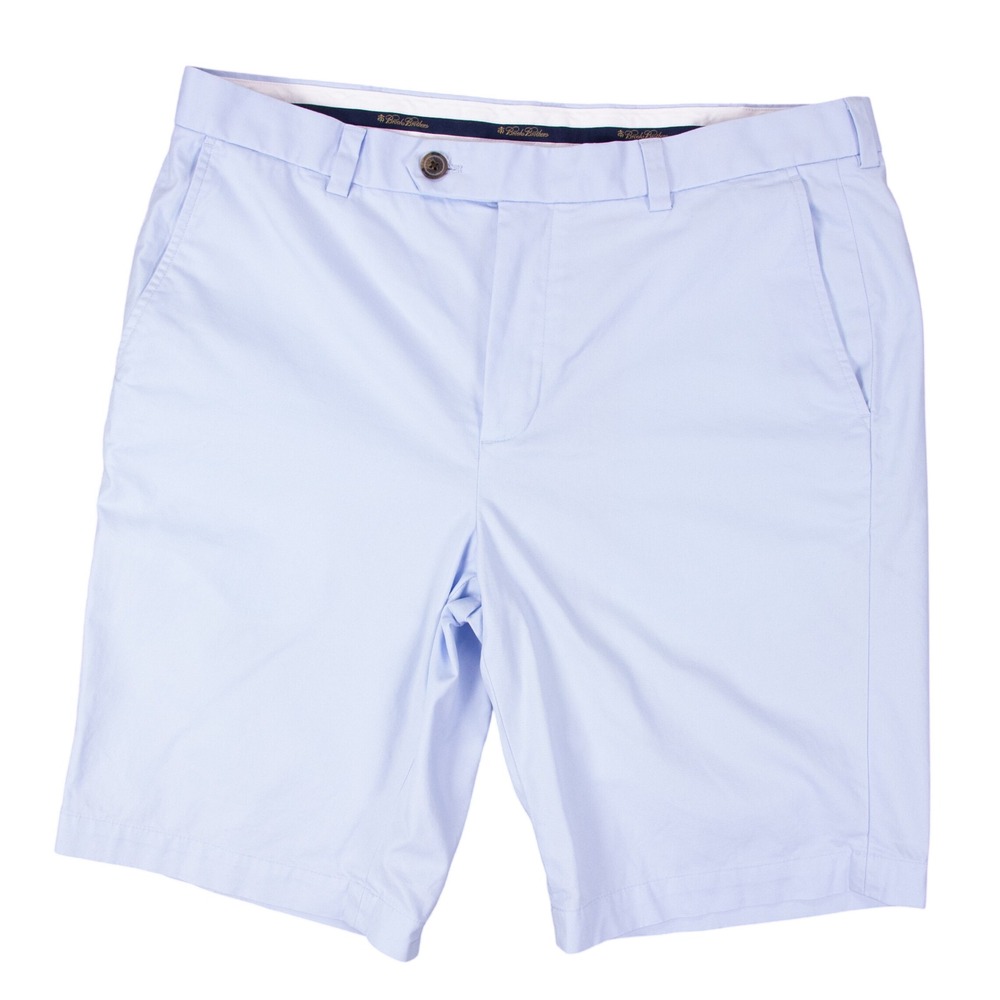 Brooks Brothers Mens 36x11 Bermuda Short Light Blue Cotton Stretch Chino Classic